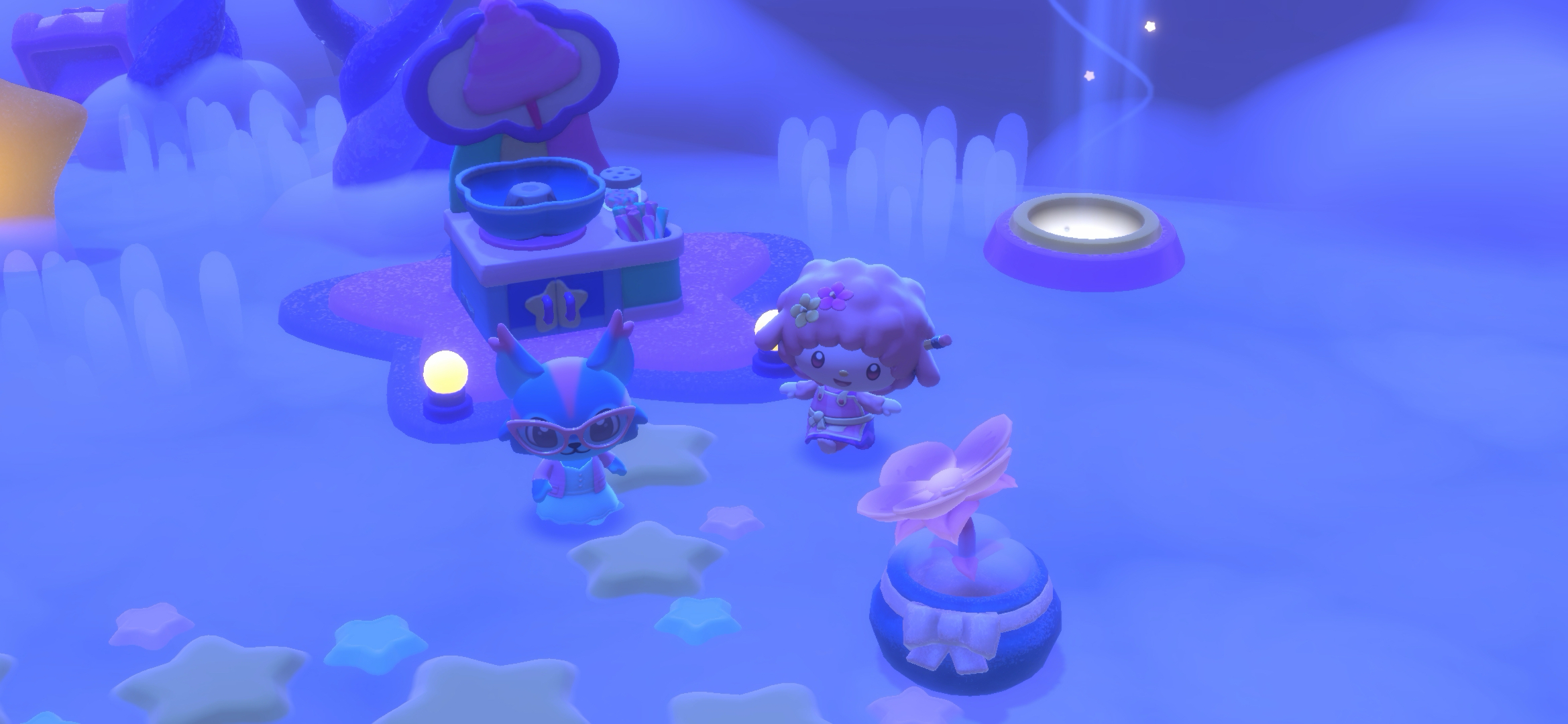 Hello Kitty Island Adventure avatar with My Sweet Piano on Cloud Island for 'The Softest Of Them All' quest.